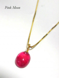 ◆ K18　バラ色のロードナイト　ソリティアネックレス (1)
